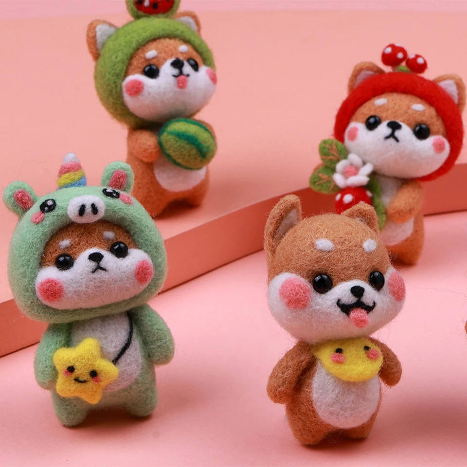 Description Picture 4 of itemKRABALL Wool Felt Doll Making Material Kit Plush Animal Felting Needles Set With Instruction Fiber DIY Handmade Craft Tool