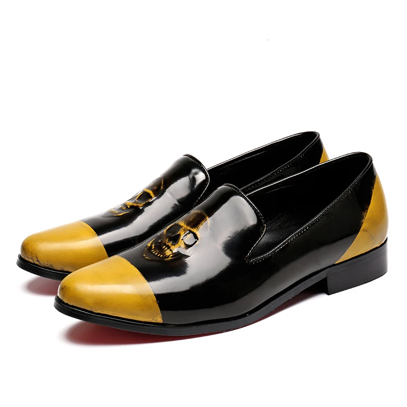 

Коллекция 2023 года, классические туфли на плоской подошве с рисунком семьи, повседневные туфли без застежек с круглым носком, мужские лоферы из коровьей кожи в британском стиле