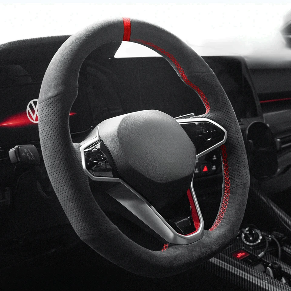 Hands tich Wildleder Auto Lenkrad Geflecht Abdeckung für Volkswagen Golf 8 mk8 gti Golf gte Auto Interieur Zubehör – Detail 1