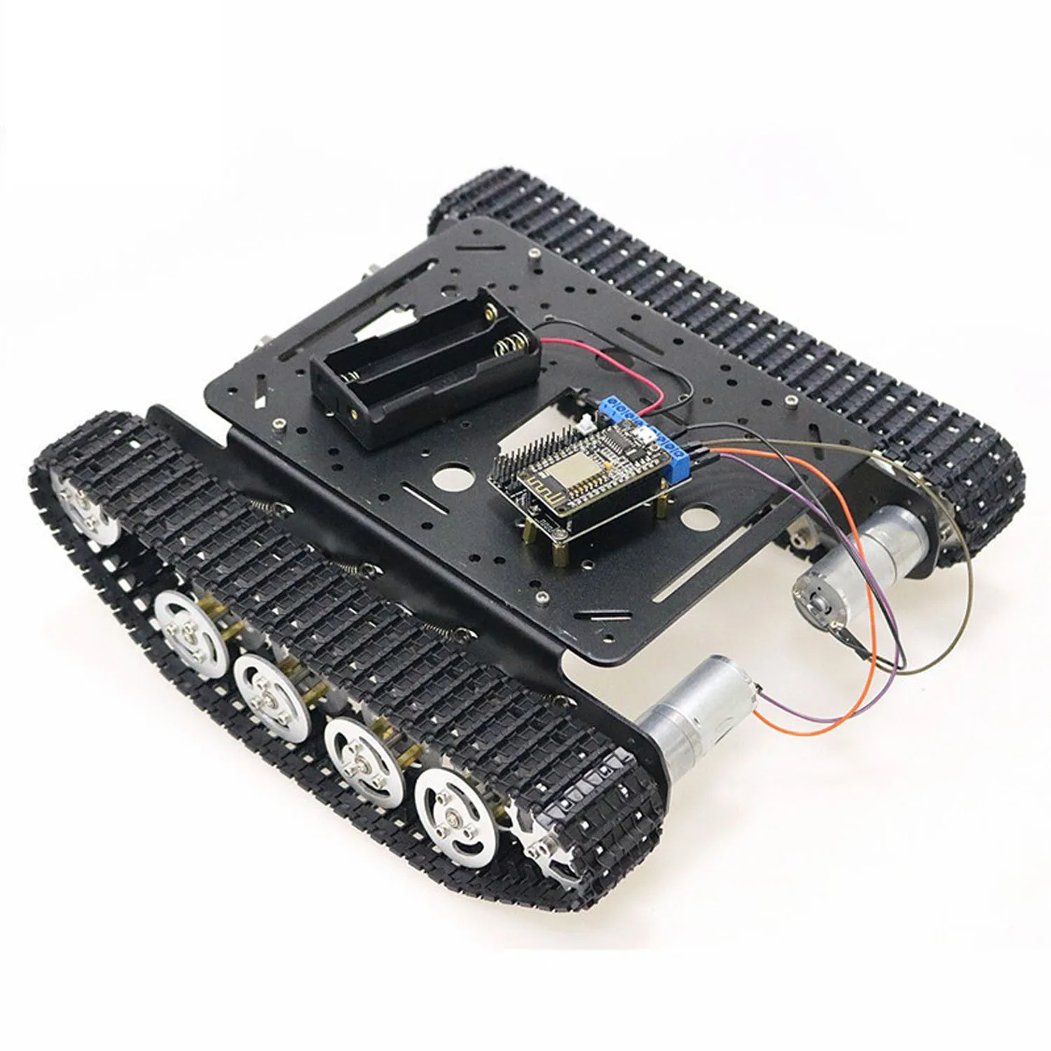 ESP8266 WiFi 제어 충격 흡수 Nodemcu 개발 보드 + L293D 모터 드라이버 보드가있는 스마트 로봇 탱크 섀시 DIY TS100