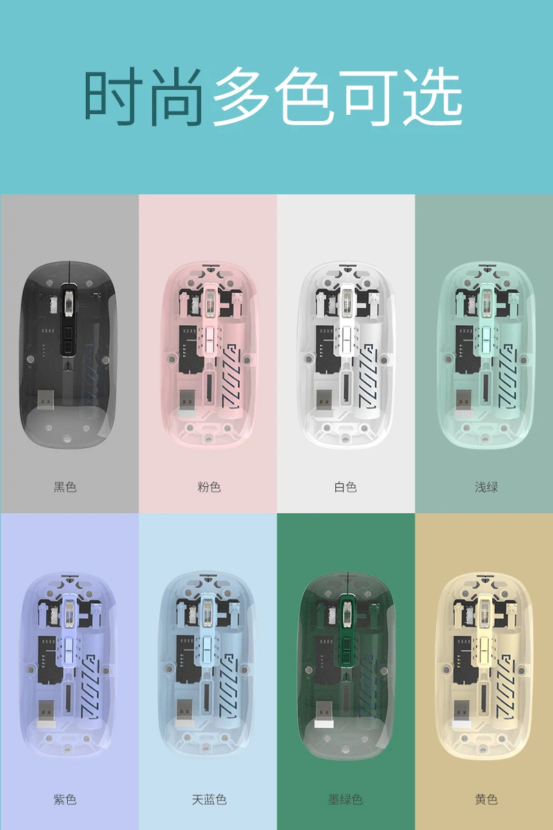 Transparent Magnetic Bluetooth Mouse compatible 2.4G Wireless Mouse One-Click Desktop Type-C Rechargeable Silent Mice Mute
