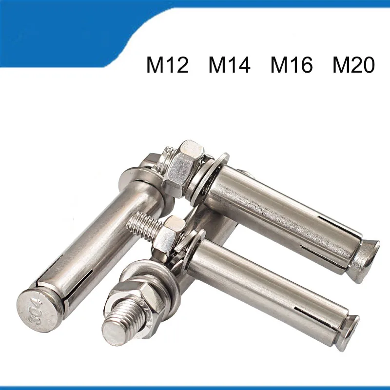 High Quality M12 M14 M16 M20 2PCS Expansion Bolt 304 Stainless Steel