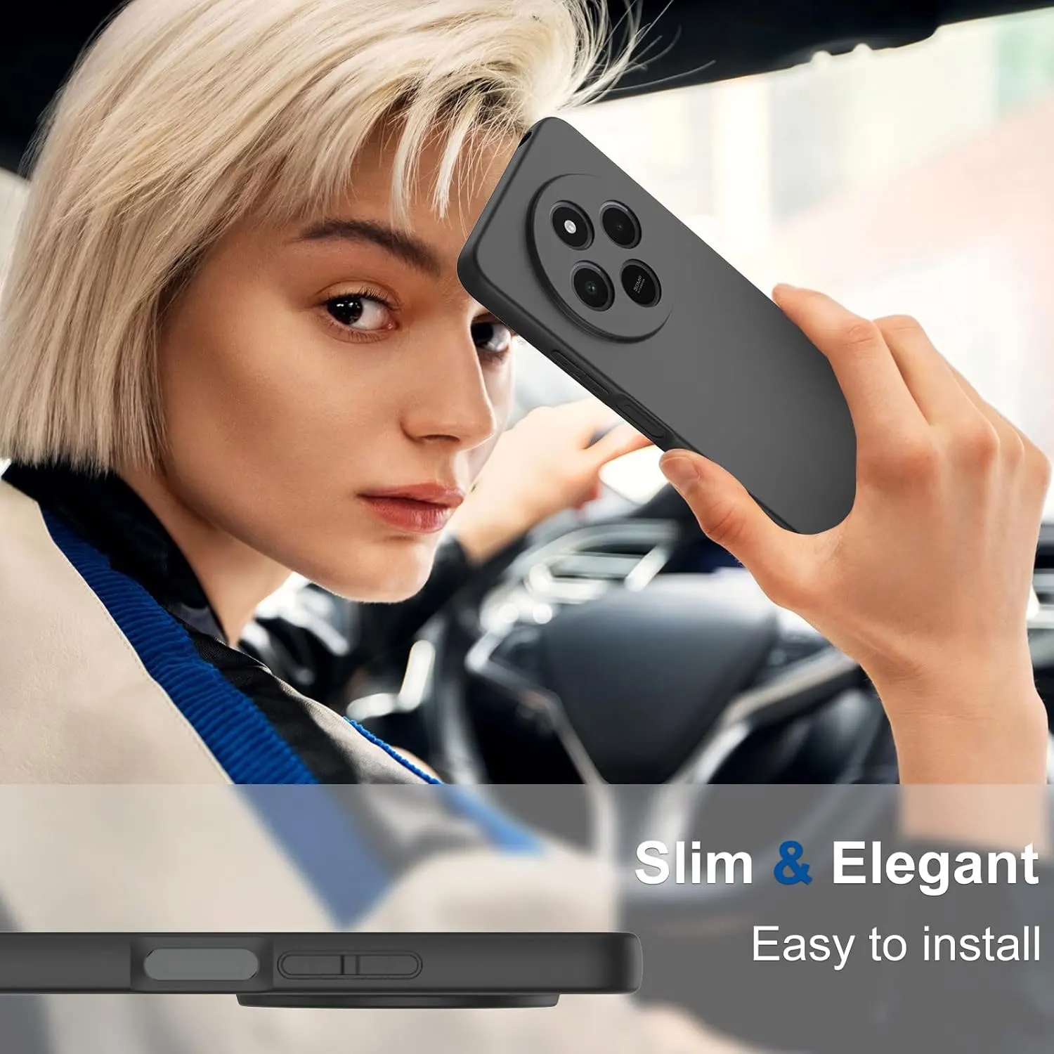 Premium Silicone Phone Case with Enhanced Camera Protection - Black