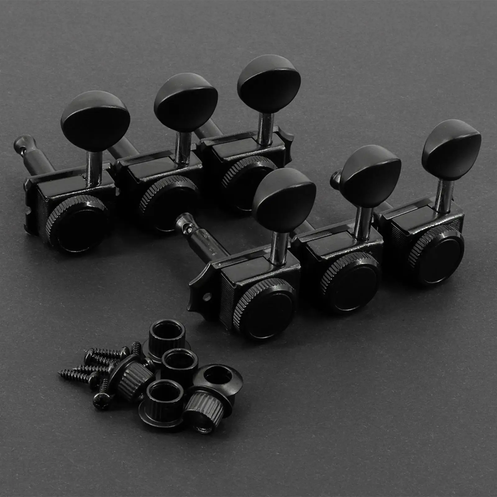 

6 in Line Guitar Tuning Pegs Metal Guitar Decor Left Hand Vintage for Electric Guitar Smooth Tuning Guitar Locking Tuners Black