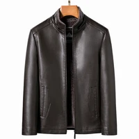 Autumn And Winter Men's Coat Stand Collar Hooded Natural Sheep Leather Short Jacket Lamb Fur Youth Casual Wear - Image 4