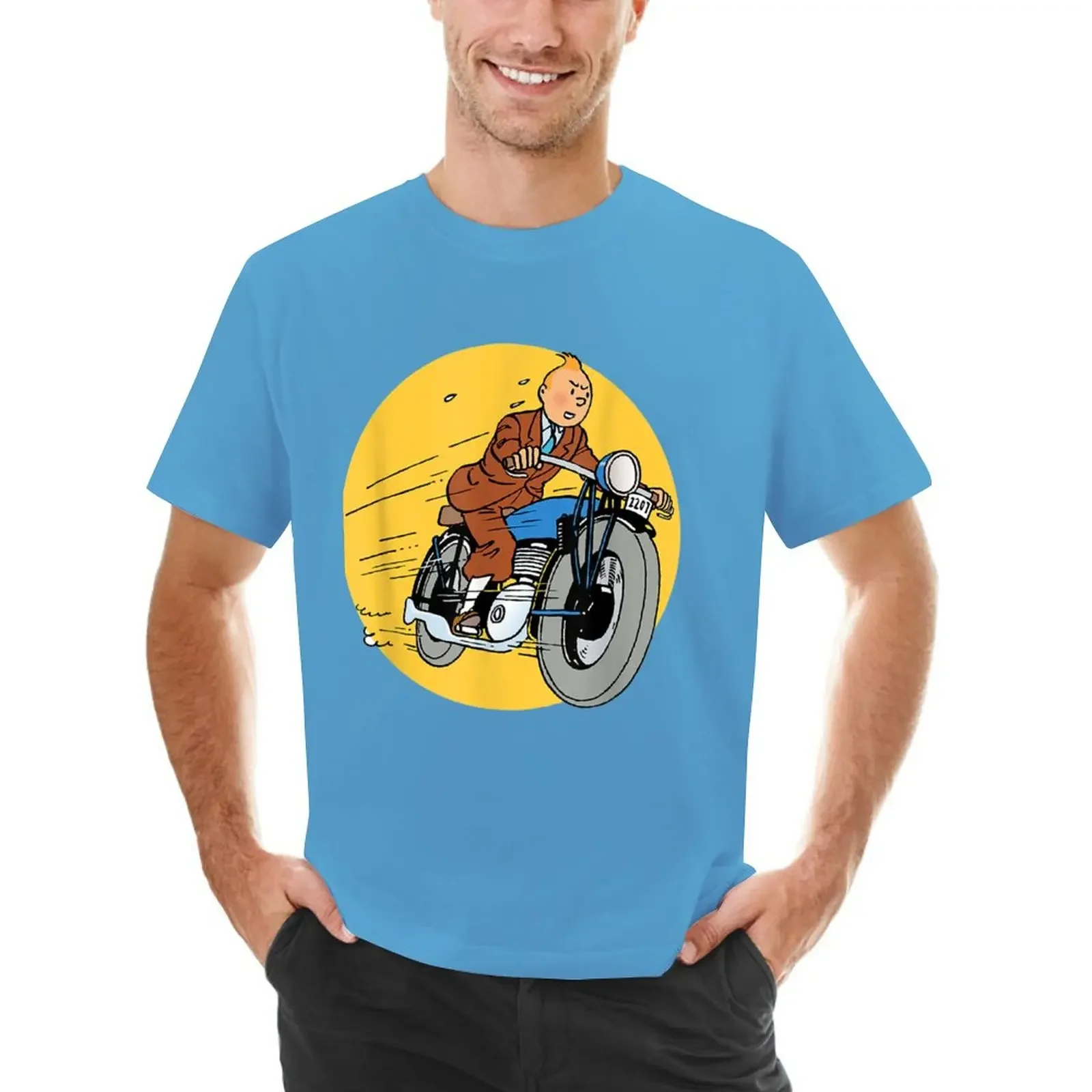 Summer harajuku custom t shirt heavyweight Informal New Arrival vintage Tin-Tin Adventure man clothes mens funny casual stylish 4