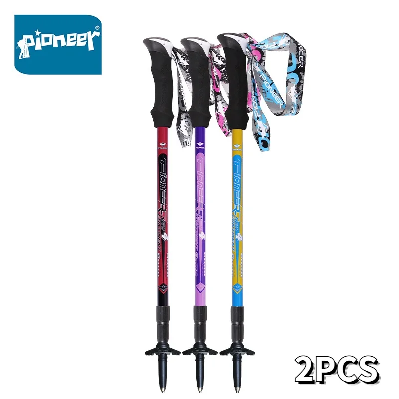 Pioneer Nordic Walking Bastoncini Da Trekking Bastoncini Da Trekking Regolabili Alpenstock Anti-Shock Sport All'Aria Aperta Montagne 55-120Cm
