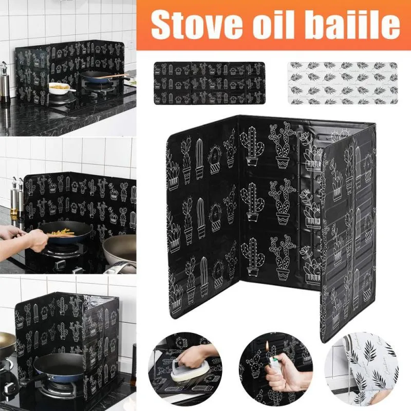 Kitchen Cooking Frying Oil Splash Screen Cover Anti Splatter Screen Guard Aluminium Foil Scald Proof Board Protection Plate 1Pc