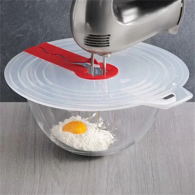 1PC Beat Eggs Mixer Cover Mixer Splatter Guard Whisk Mixing Bowl Lid Silicone Anti Splash Cover Cooking Supplies for Kitchen