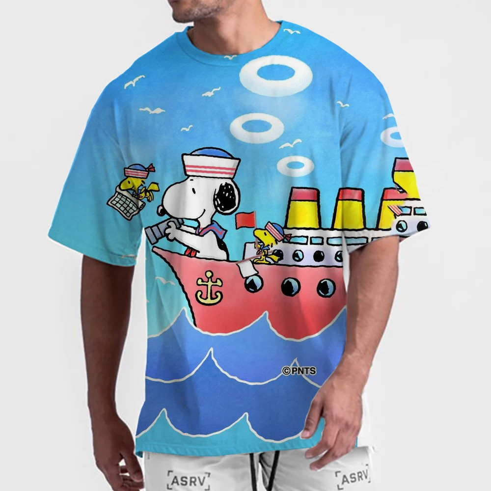 thumbnail image 1 of Camiseta de Snoopy y Peanuts para hombre y mujer, camiseta de Flying Ace, ropa 3D, novedad, camiseta de manga corta con cuello redondo, camiseta gráfica para niños, 1 of 5