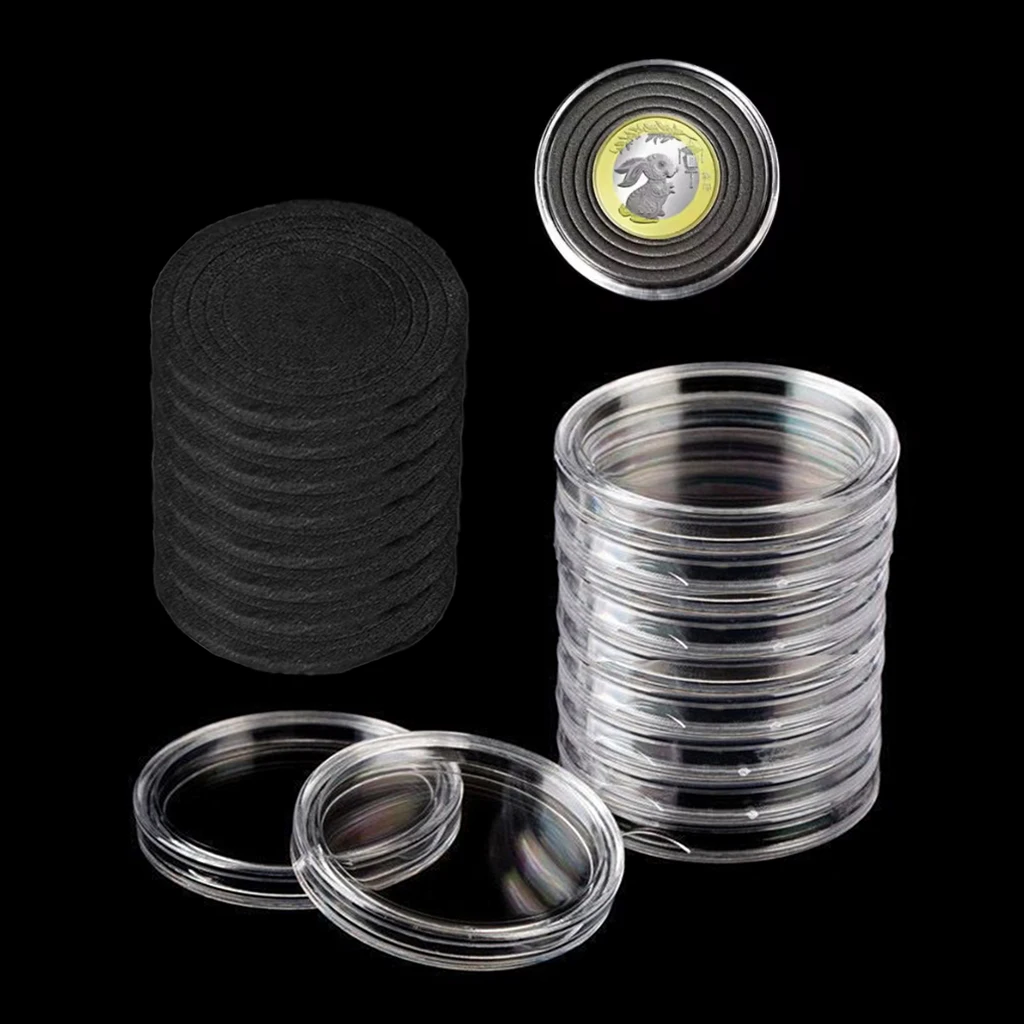 収納ケース+ラウンドケース 27mm 30mm コインケース カプセルホルダー クリア プラスチック ラウンド 収納ボックス (色: 100個  27mm 30mm コインケース カプセルホルダー クリアプラスチック ラウンド 収納ボックス 30セット/ロット - ( 50セット/ロット  100個 27mm 30mm ...