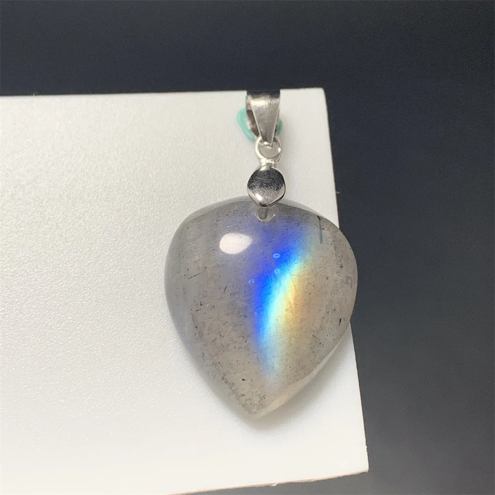 Natural Transparent Sesame Labradorite Pendants Women Clear Jelly Blue Orange Rainbow Light Labradorite Beads pendant necklace