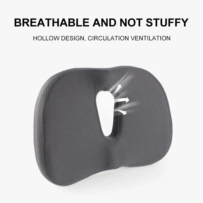 Memory Foam Pillow Cushion Chair Cushion Protection Hip Butt Hemorrhoids Seat Cushion Office Chair Cushion Long-sitting 3