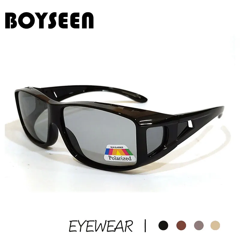 BOYSEEN Men Polarized Photochromic Sunglasses Riding Windproof Wrap Goggles Anti Glare Night Vision Glasses UV400
