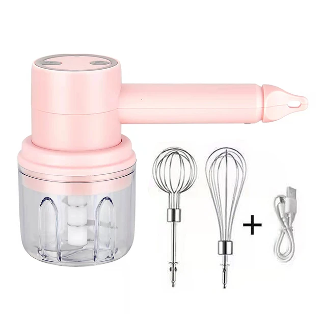 Fully Automatic Kitchen Electric Hand Mixer 3 , Handheld Mixer and  Stainless Egg Beater, Lightweight Hand Mixer Pink