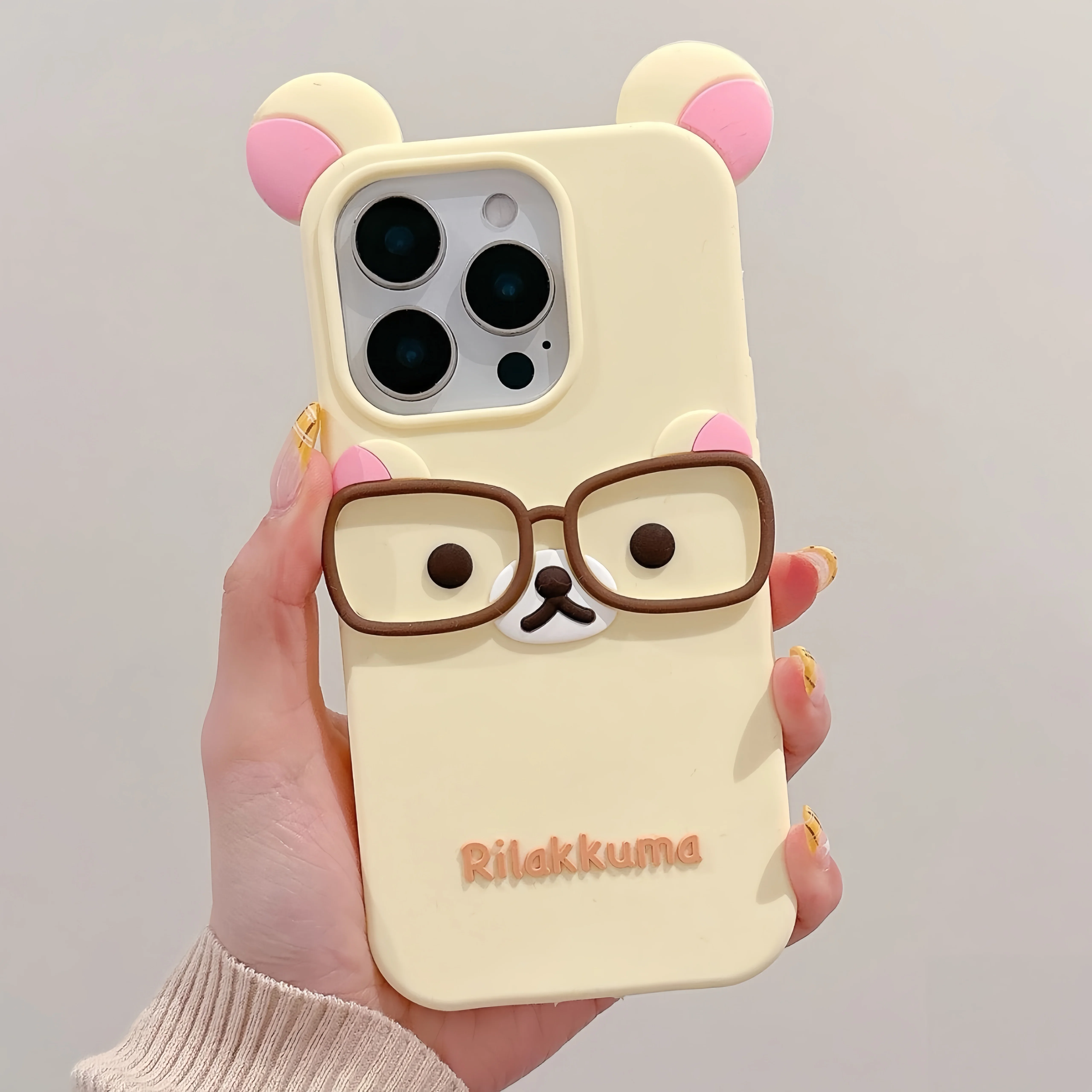 Cute Cartoon 3D Rilakkuma Phone Case For iPhone 16 15