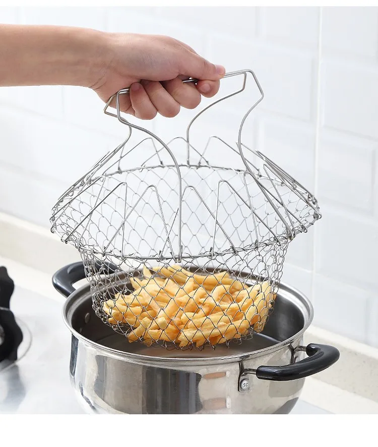 Name: Folding frying basket Size: as pictured Material: Stainless steel Color: as picture above Packing: Safe packing • Colma.do™ • 2023 •
