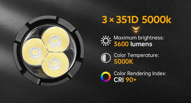 Torcia Subacquea Wurkkos DL30 - 3600 Lumen Impermeabile IPX8 Per Immersioni - Foto 8