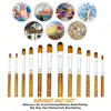 Artist Filbert Paint Brushes Set 12pcs, Soft Anti-Shedding Nylon Hair Wood Handle for Acrylic Oil Watercolor Gouache Paint 3