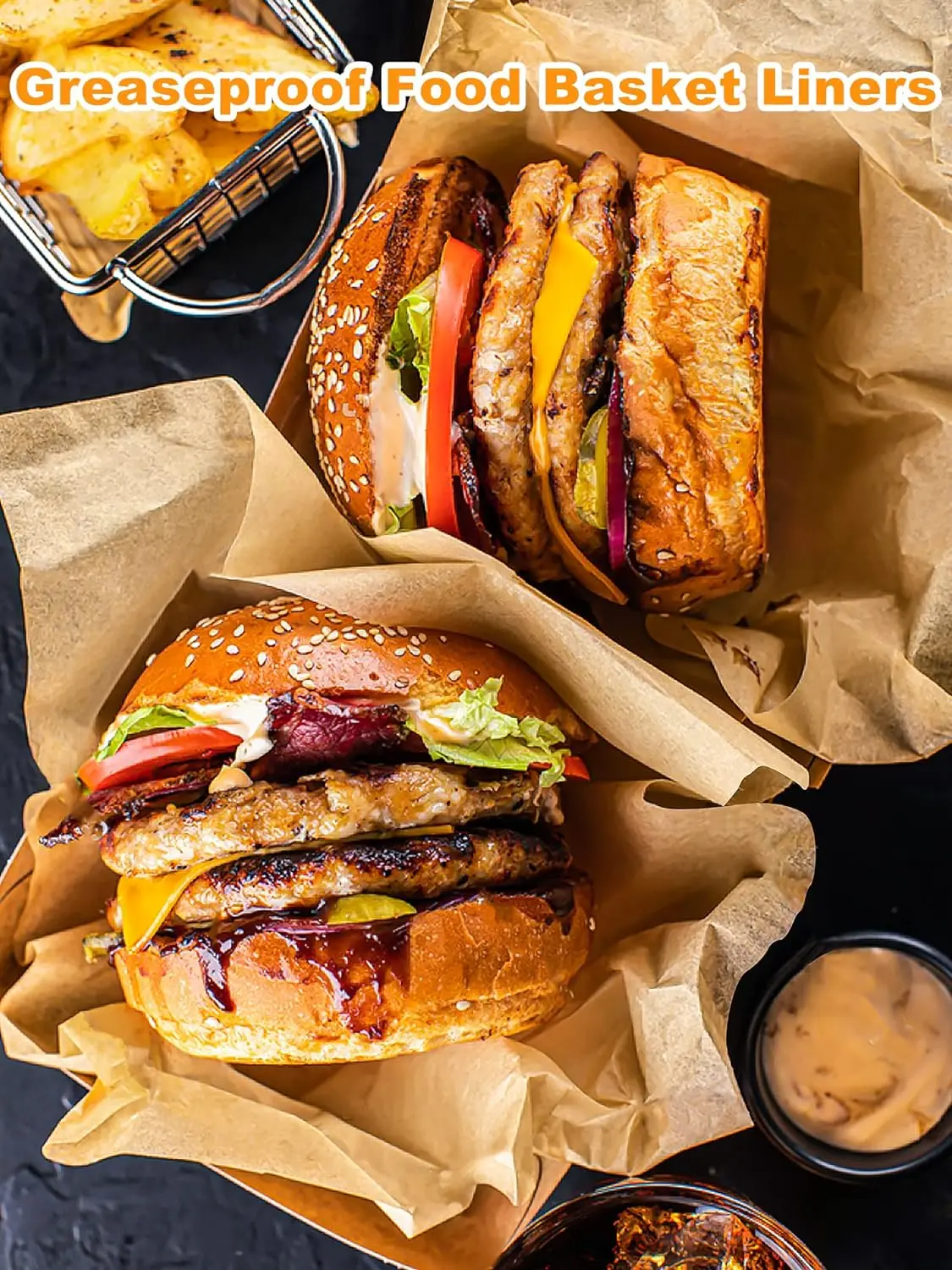 Wax Paper for Food burger patty paper Non-Stick Hamburger Patty Paper Sandwich Separators Wrapping for Restaurants Barbecues Picnics Parties