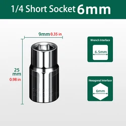 Versatile Short Hex Wrench Nut Key - Ideal for Automobile and Machinery Maintenance (6mm 1 PCS)