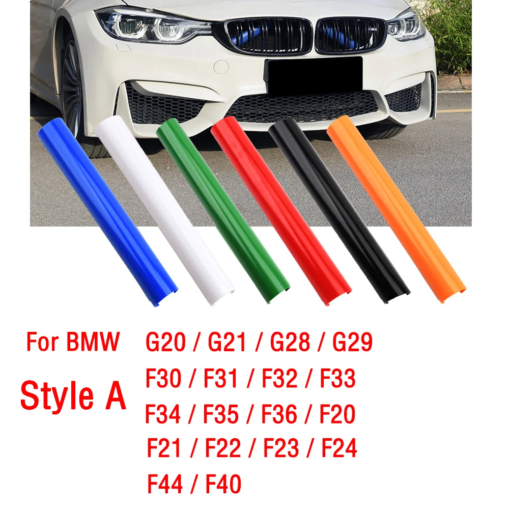 자동차 전면 그릴 트림 스트립, V 브레이스 M 스포츠 바 장식, BMW F20 F21 F22 F23 F30 F31 F32 F33 F34 F35 F36 F40 F45 F46, 2 개