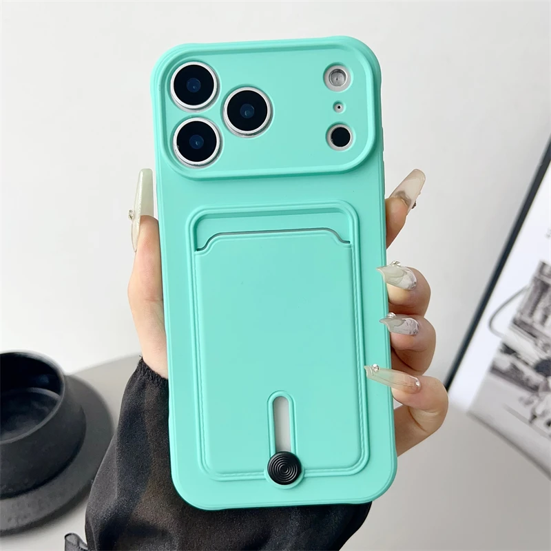 Vibrant Candy Color Shockproof Wallet-Style Silicone Phone Case