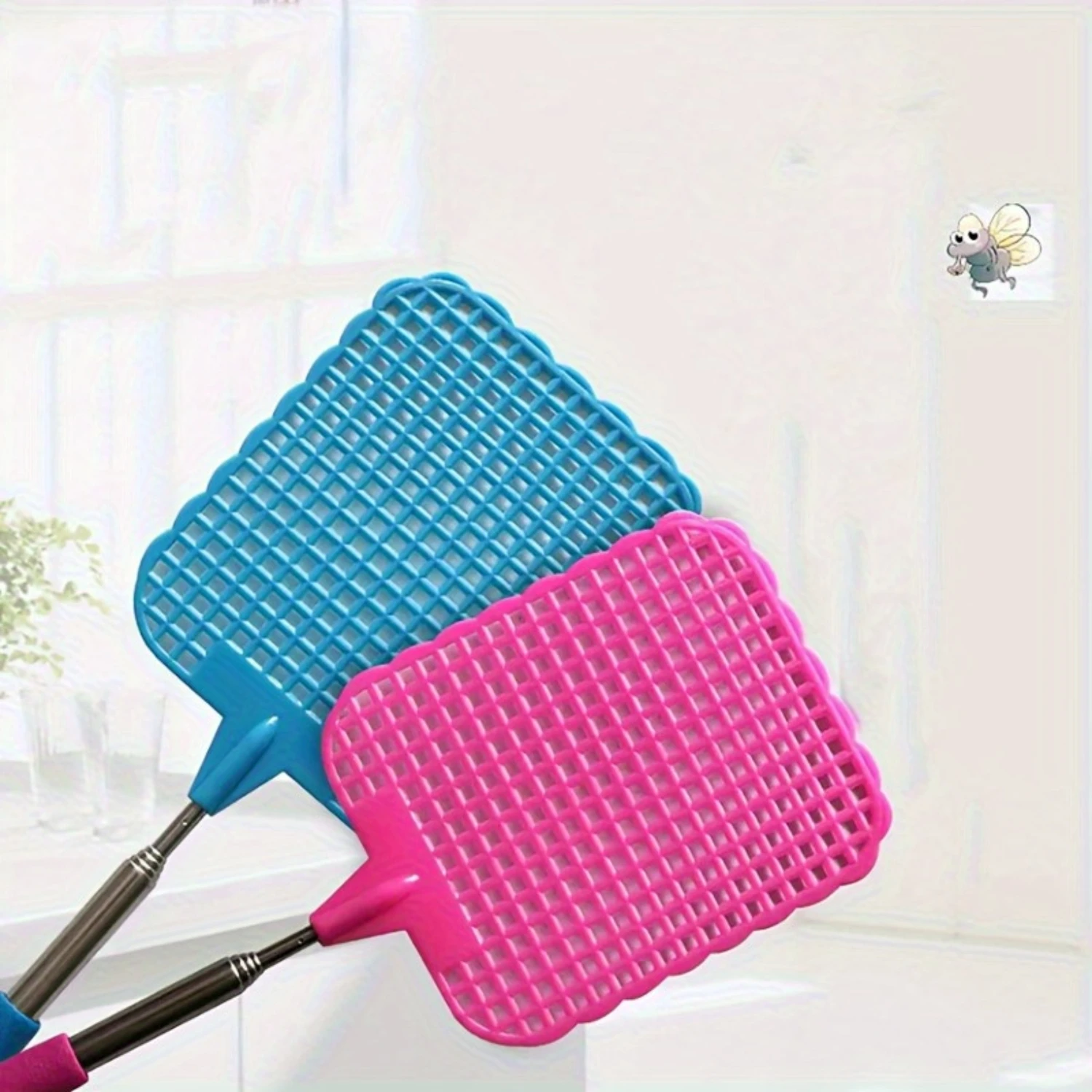5-Piece Retractable Fly Swatters-Durable, Long Handle For Indoor & Outdoor Use-Manual Mosquito & Insect Killer Essential S