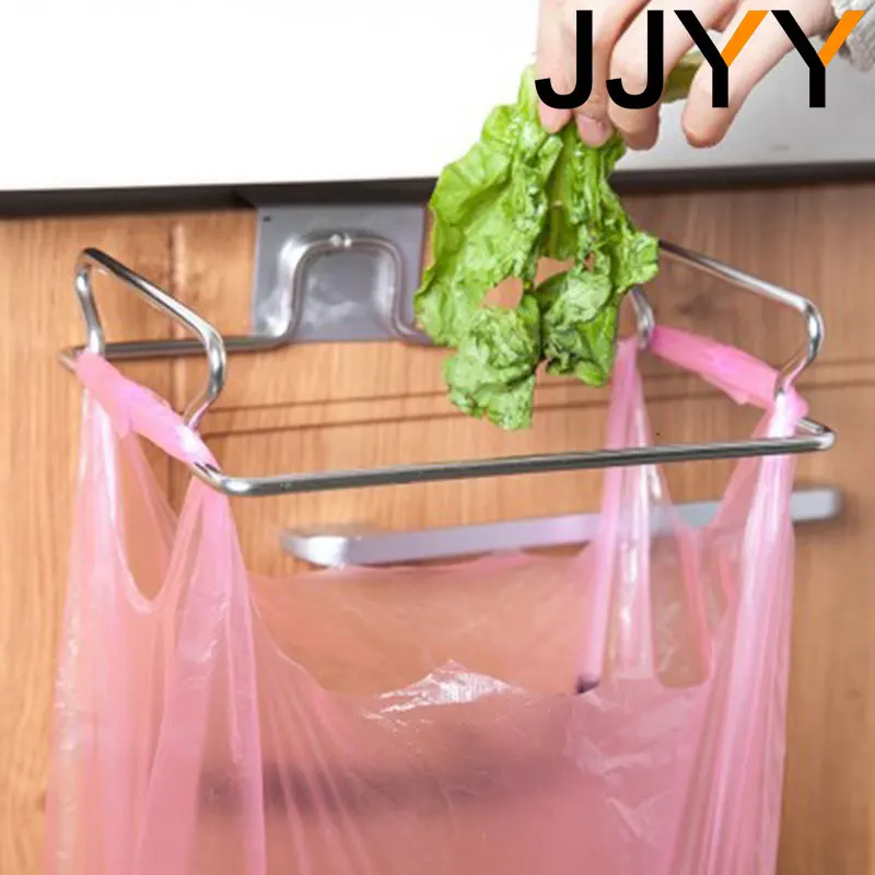 JJYY Kitchen Trash Rack Cabinet Door Garbage Bags Holder Stainless thumbnail 4