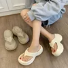Thick Botton Beach Flip Flops for Women Clip Toe Soft Sole Platform Slippers Woman Summer Non-Slip Chunky Wedge Sandals Female 6