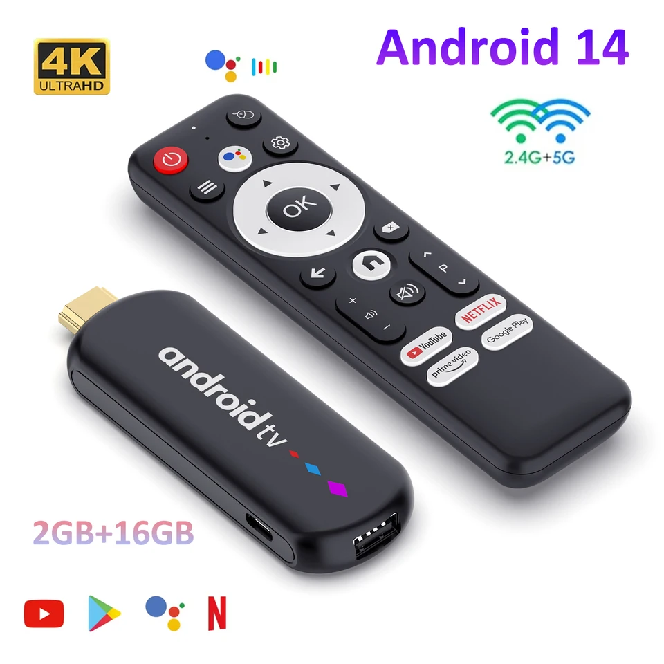 H96 MAX Amlogic S905L3 TV Stick Android 14 TV Box 4K HDR Streaming