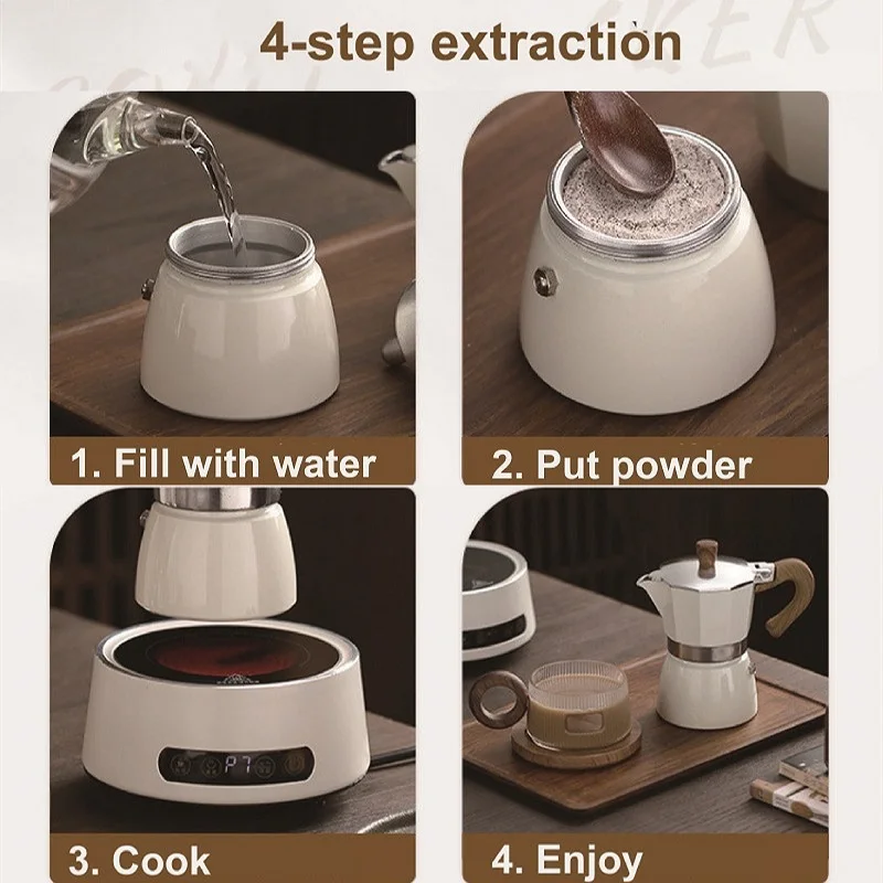 Electric Ceramic Stove Coffee Heating Plate Portable 5 Gear Adjust Tea Stove Boiling Water Heater Keep Warm Coffee 800W