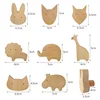 1pcs Wooden Hooks Cute Lion Elephant Giraffe Wall Keychain Coat Hook Room Decoration Solid Wood Hook Hanger Kitchen Accessories 6