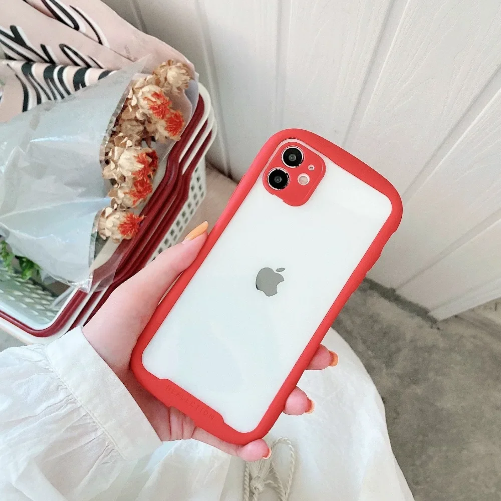 iFace Transparent Acrylic Candy Color Border Back Cover for iPhone 15 14 13 12 11 Pro Max XR XS Max 7 8 Plus Shockproof Case 4