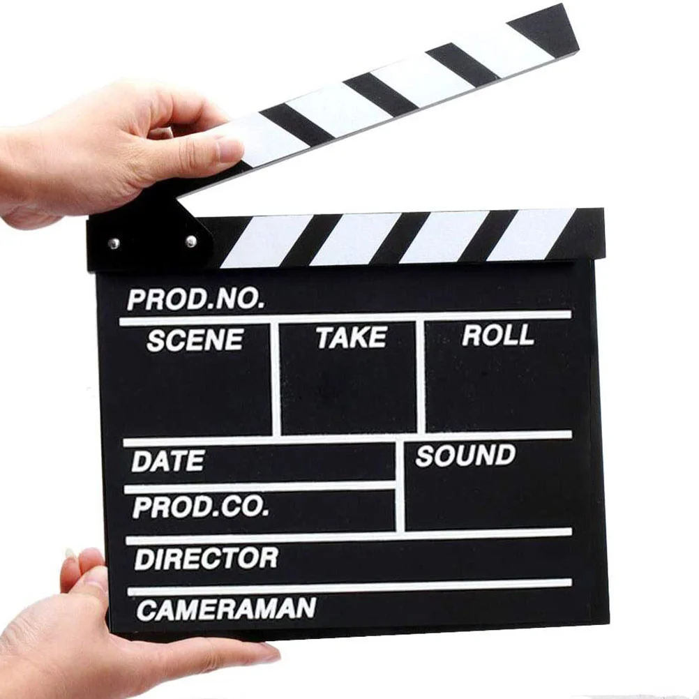 Board Directors Clapboard Movie Film Clapper Ornaments Clapperboard Wooden Slate Dry Erase Movie Film Action Slate Clap wooden blackboard wooden chalkboard