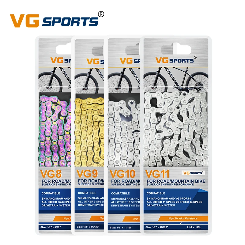 VG Sports Catena Per Bici 12 Velocità Ultra Leggera – 126 Maglie, Compatibile Shimano/SRAM, 1/2 X 11/128