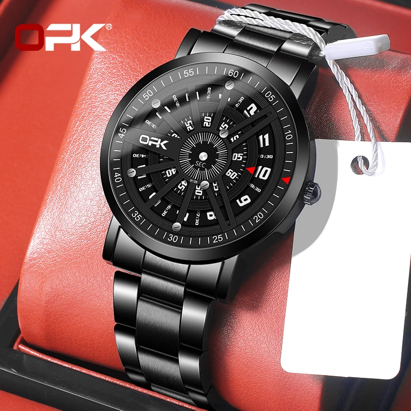 OPK Fashion Quartz Waterproof Watch with HD Hour Display and Round Dial