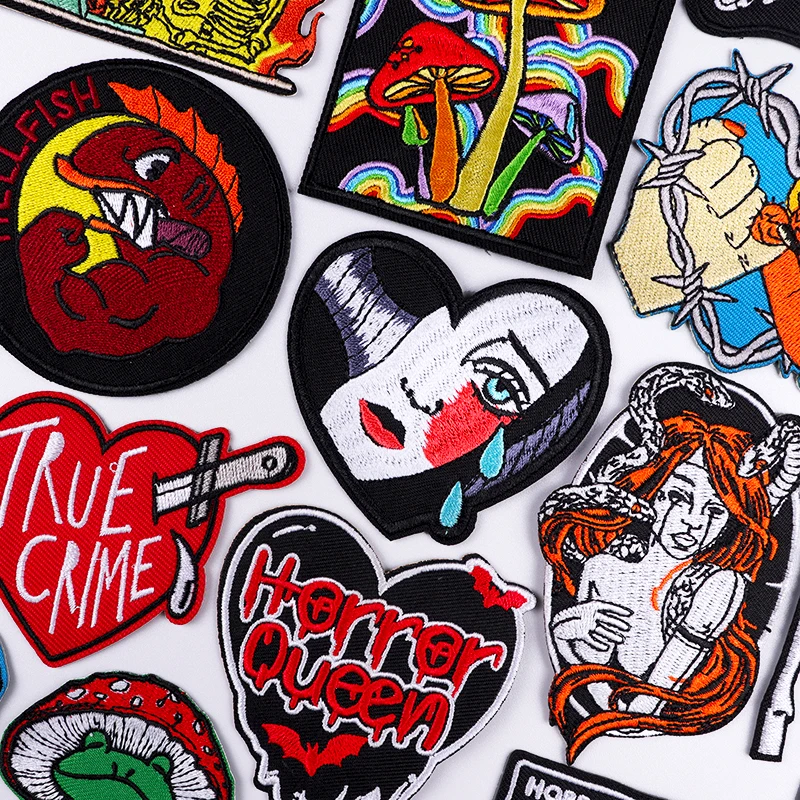 Punk Style Patch Iron On Patches On Clothes Love/Letter Applique Embroidered  Patches For Clothing Stickers Sewing/Fusible Patch - AliExpress