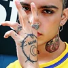 Retro Red Crystal Feather Ring For Men Silver Color Punk Gothic Rock Hiphop Open Ring Handmade Unisex Jewelry Bikers Accessories 4