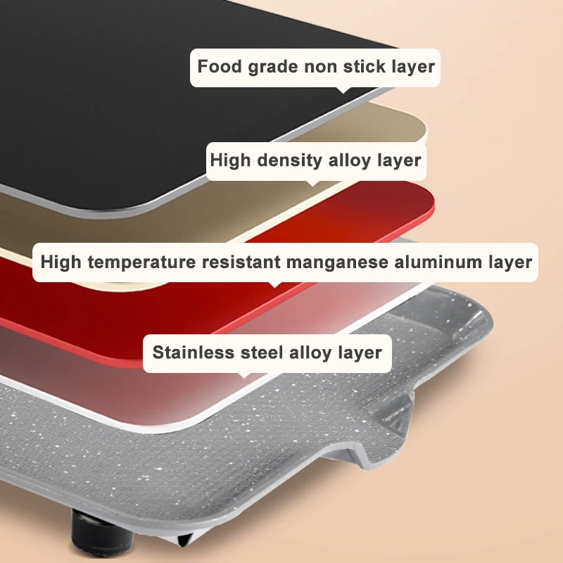 Split Type Household Smokeless Barbecue Machine Non-stick Electric Roasting Pan Korean BBQ Griddles Baking Tray For 2-4 People