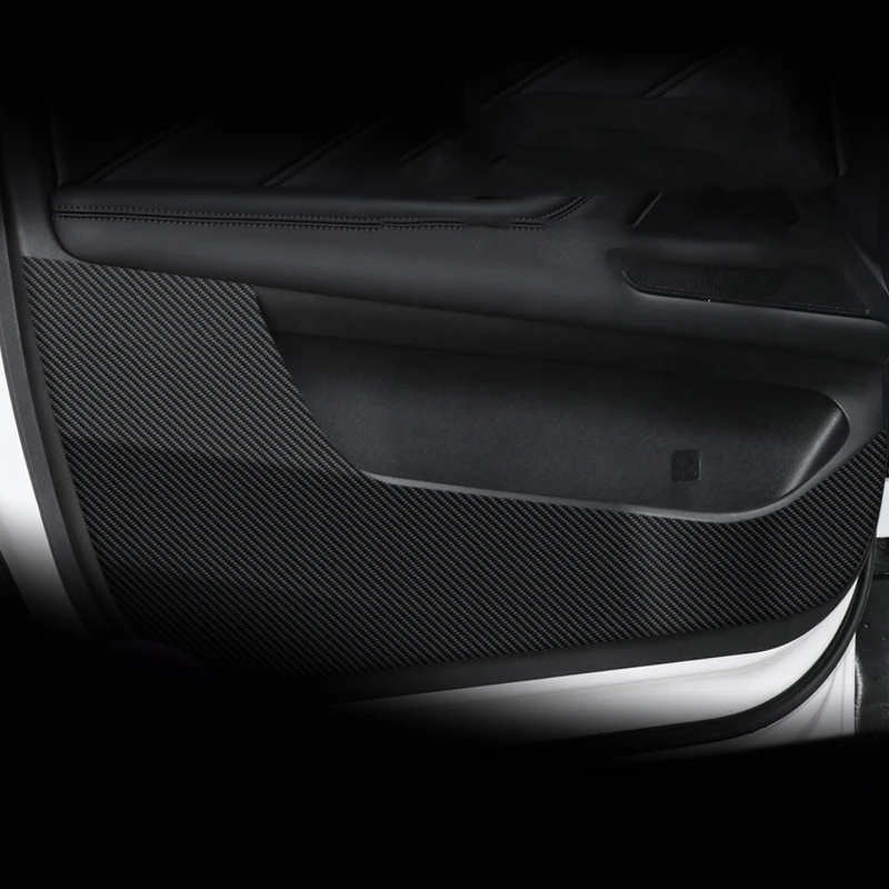 자동차 도어 발차기 방지 패드 카본 파이버 가죽 질감 방오 보호 스티커 액세서리 GWM 포어 캐논 2025 2026 2027용