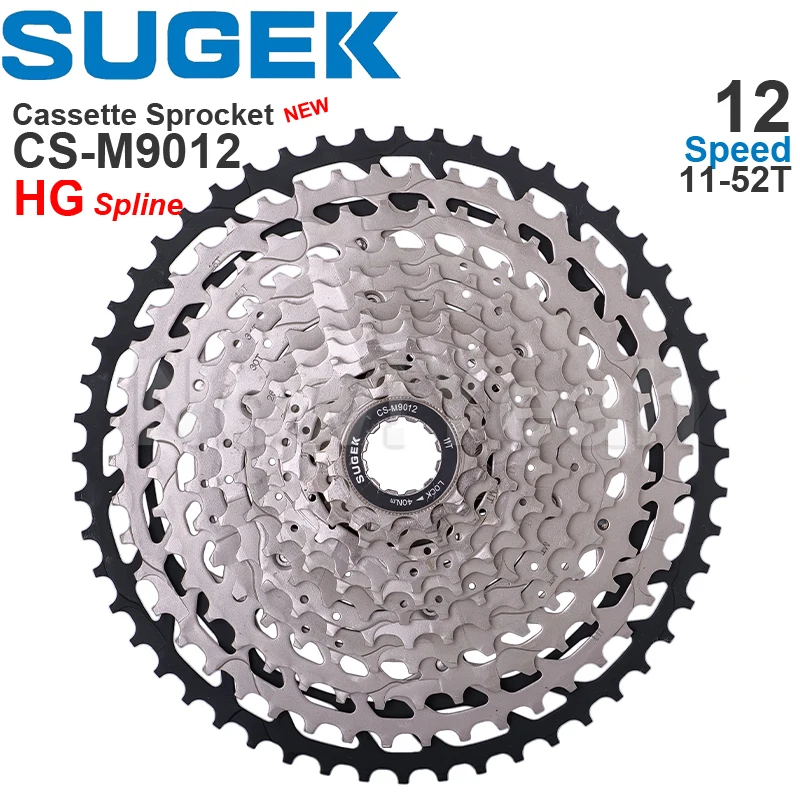 SUGEK 11/12/13 Speed Cassette Sprocket 50/52T DEORE M5100 M6100 M7100 M8100 12 13 Colorful HG Steel/Al compatible K7 XT GX MTB bicycle cassette bicycle sprocket gear bike sprocket