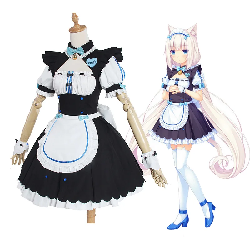 

Anime Nekopara Chocolate Vanilla Cosplay Costume Maid Dress Lolita Cute Cat Neko Girls Women Costume Halloween Show Skirt Set