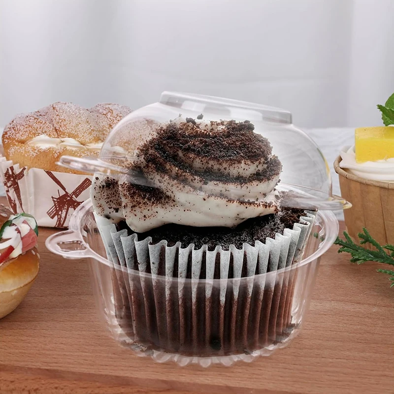 10pcs Cupcake Packaging Boxes Thick Clear Dessert Muffin Holders