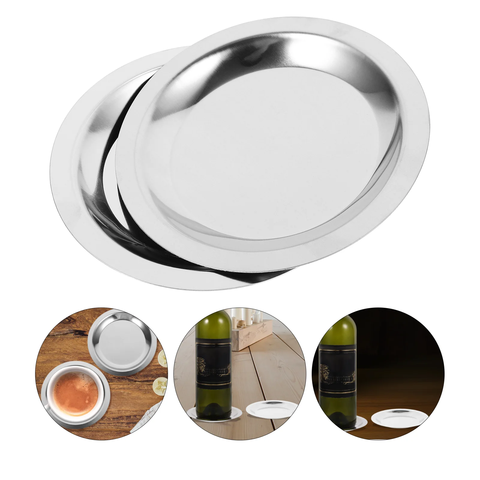 

2 Pcs Stainless Steel Mat Coaster Heat-resistant Coasters for Round Shape Tea Cup Cushion Man