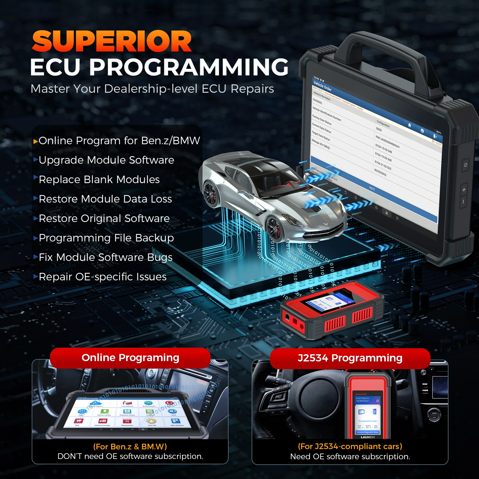 LAUNCH PADVII X-PROG3 Trucks Kit Scanner Most Complete Set Professional Car Diagnostic Tool Key Programming Scanner