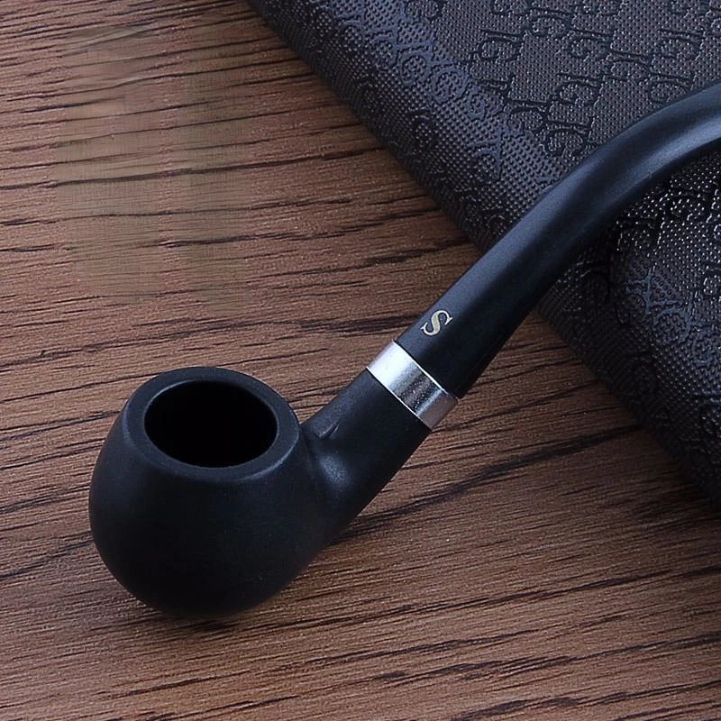 

Handheld Tobacco Pipe Wooden Bent Pipe Smoking Filter Herb Grinder Portable Cleaning Smoke Pipe Cigarette Accessories Men's Gift