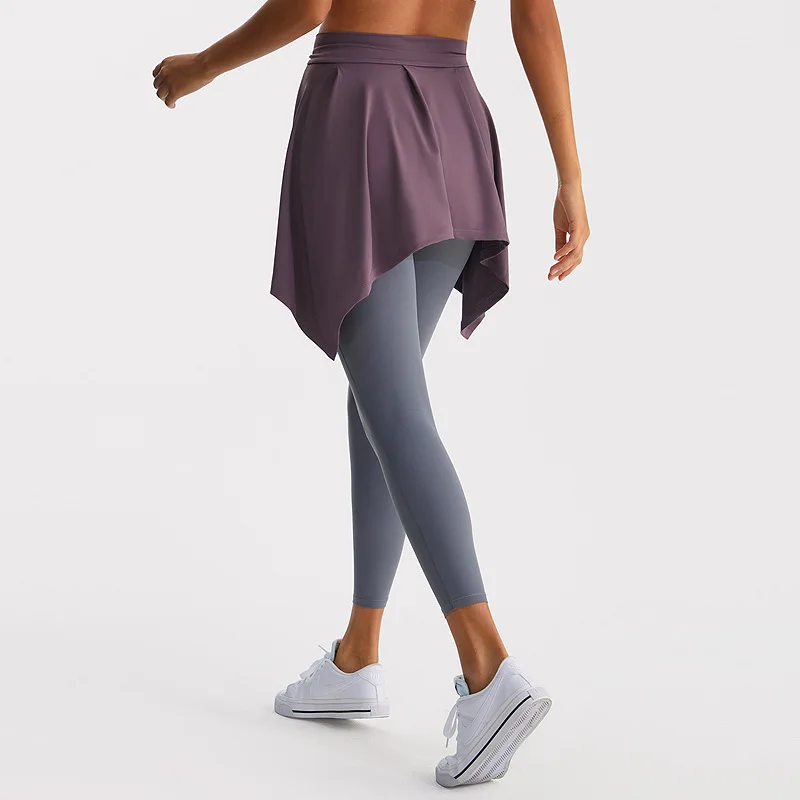 Sports Yoga Short Skirt Zumba Ballet Dance Pilates Hip Cover Clothes Fit Workout Golf Horse Anti-glare Straps Towel Wear Women