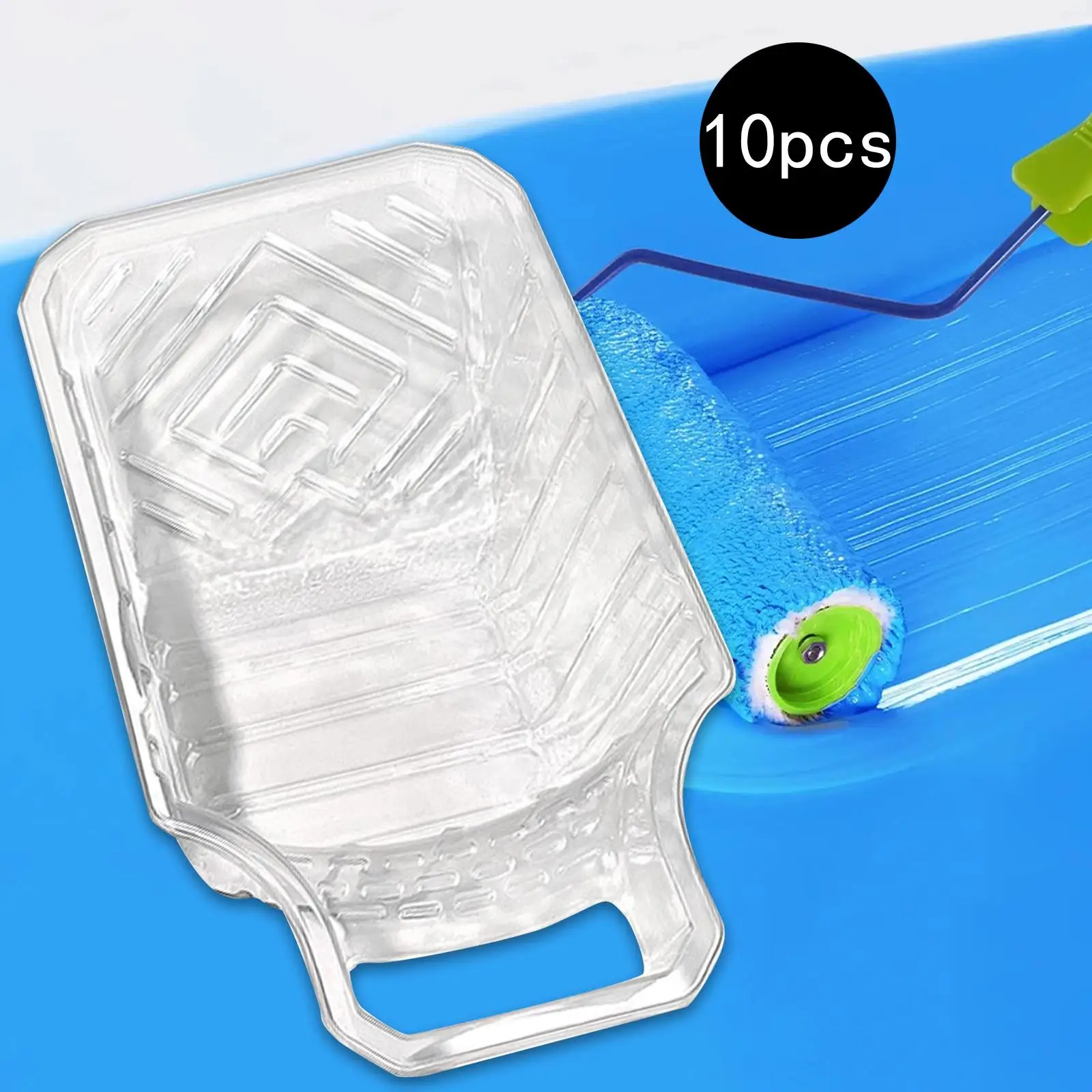 Paint Tray Liners Large Roller Brush Holder Set Reusable Plastic Pads for Furniture House Ceiling Painting