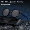 ND2-400 9 Level Adjustable Dimming Polarized Sunglasses Men Women Fishing Punk Round Glasses Driving Eyeglasses ND Filter